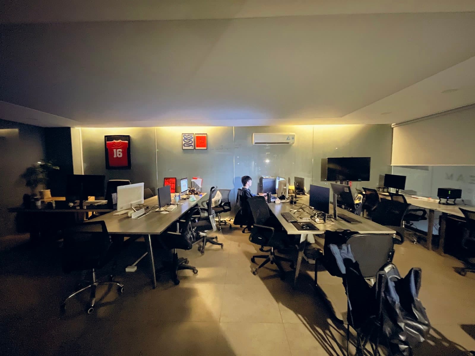 The floor, mid-afternoon